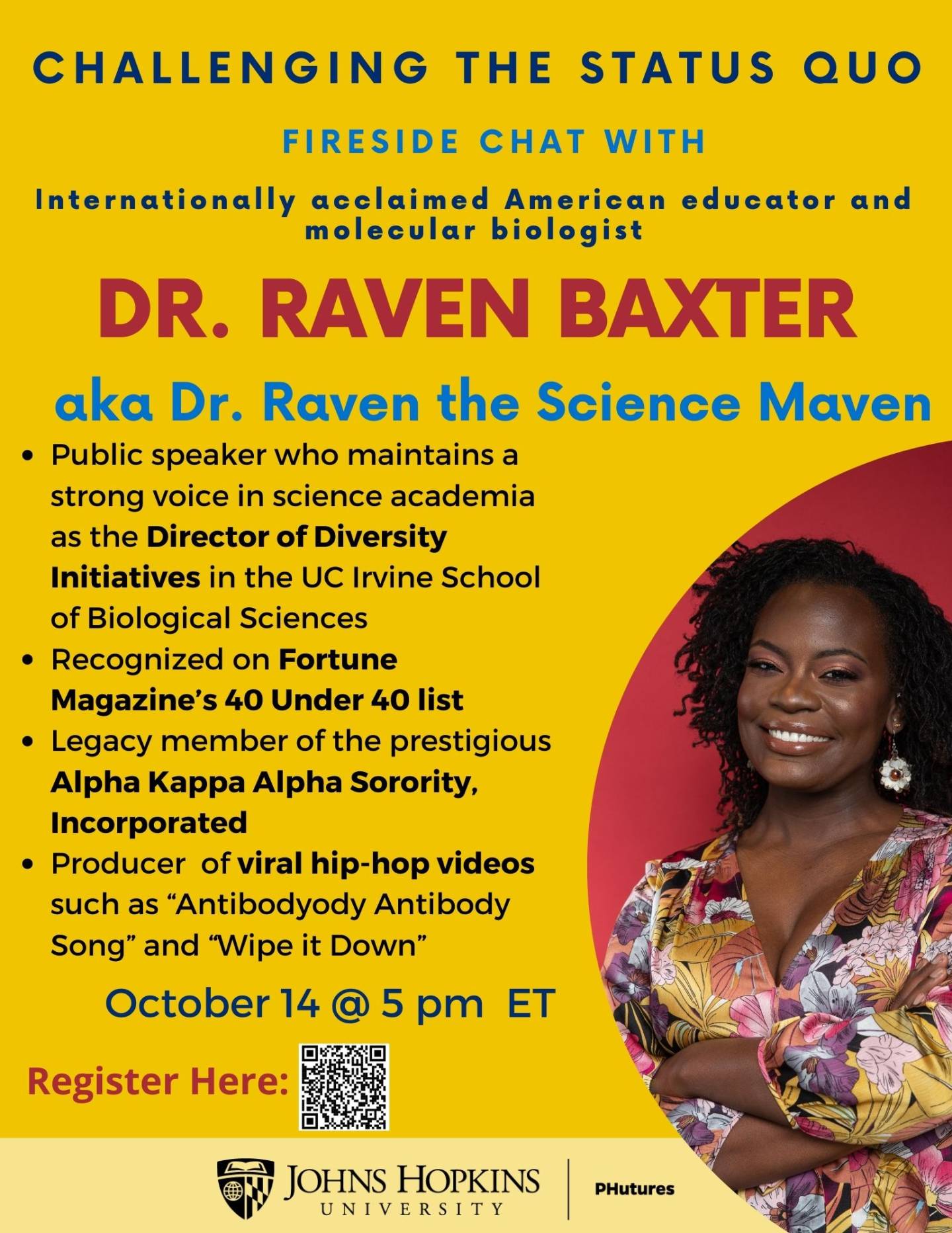 Fireside chat with Dr. Raven "The Science Maven" Baxter Hub
